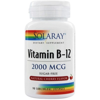  Solaray Vitamin B12 Sugar Free Natural Cherry Flavor 2000 mcg. Cherry  -  90 Count 