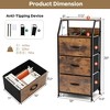 Costway 3 Drawer Dresser w/ Wood Top Sturdy Steel Frame Storage Organizer Dresser - 2 of 4