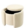 CAVINAS Modern Round Teddy Fleece Ottoman Bench with Storage,Small Storage Ottoman for Living Room,Bedroom - 2 of 4