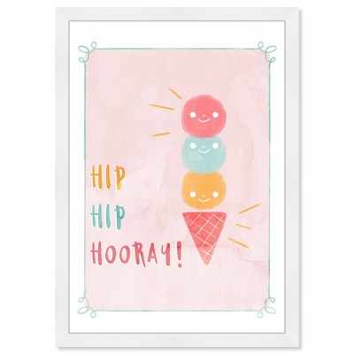 15" x 21" Hip Hip Ice Cream Framed Art Print by Wynwood Studio: Modern Wall Decor