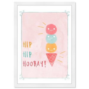 15" x 21" Hip Hip Ice Cream Framed Art Print by Wynwood Studio: Modern Wall Decor - 1 of 4