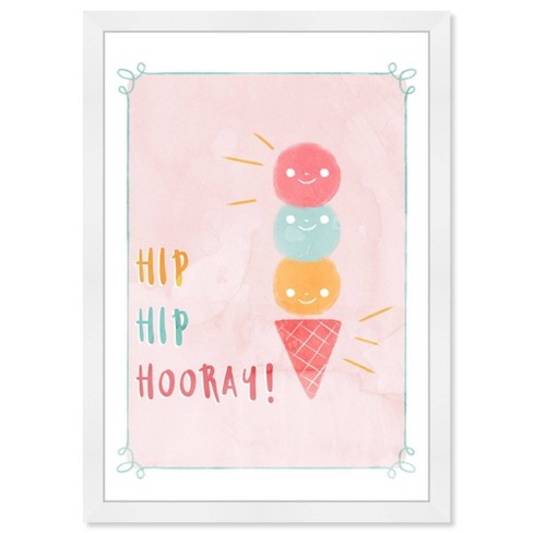 15" x 21" Hip Hip Ice Cream Framed Art Print by Wynwood Studio: Modern Wall Decor - image 1 of 4