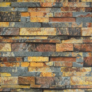 Vintage Yellow 3D Brick Peel & Stick Wallpaper Roll Vinyl Self Adhesive Stone Contact Paper (Covers 30.78 Sq.ft.) - 1 of 4