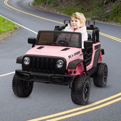 12V Kids Ride On Truck, Battery Powered Toy Car w/ Remote Control, Electric Vehicle Truck with High/Low Speeds, LED Light, Music for Boys Girls 3-8