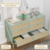 Brafab Vintage Natural Rattan 6 Drawers Dresser for Bedroom, Mid-Century Modern Dresser with Sturdy Wooden Legs - 2 of 4