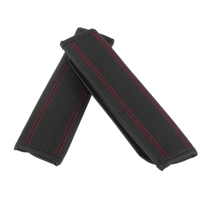 Unique Bargains Universal Soft Car Seat Belt Shoulder Pad Black Red 4 Pcs, 5 of 7