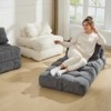 3-in-1 Folding Sofa Bed, Convertible Sleeper with Pillow & Back Support, Compact Floor Lounge for Living Room, Bedroom, Guest Room - 4 of 4