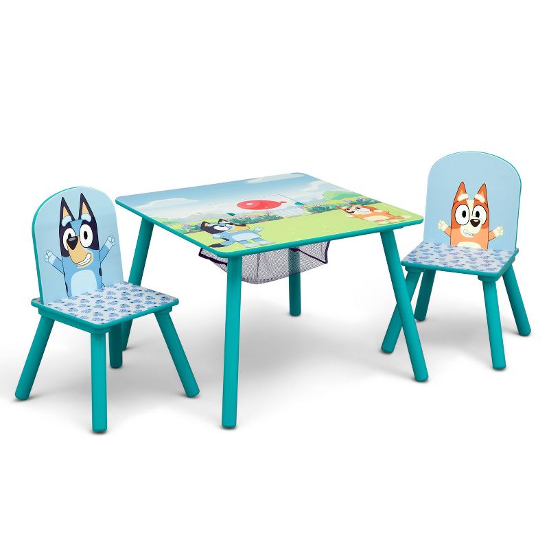 Delta Children Bluey Kids&#39; Table and Chair Set with Storage (2 Chairs Included) - Greenguard Gold Certified - Blue, 1 of 8