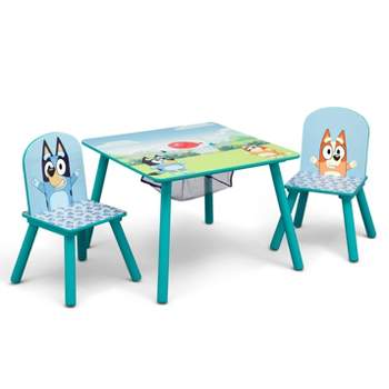 Delta Children Bluey Kids' Table and Chair Set with Storage (2 Chairs Included) - Greenguard Gold Certified - Blue