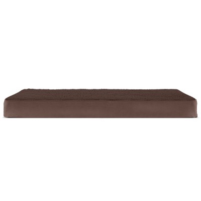 Large Espresso Orthopedic Terry Suede Pet Bed