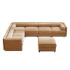 Modern Modular Sectional Sofa with Storage Ottoman 6 Seater Chenille Sofa Couch with Contemporary Cylindrica Arm for Living Room-Tanpinhause - 4 of 4