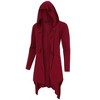 WhizMax Men's Mid-Length Hooded Cardigan Solid Color Coat - 2 of 4