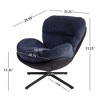 PDTEND Chenille 360° Swivel Accent Chair with Faux Leather and Black Metal Base Frame, for Living Room, Bedroom, or Home Office - 4 of 4