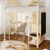 Whisen Twin Size Metal Loft Bed with Built-in Wardrobe, Desk and Shelves - 3 of 4