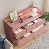 Coolmee Tall Wood Dresser with 5 Drawers, Charging Station & LED Lights, Modern Vertical Chest of Drawers, Wooden Storage Organizer Nightstand - 3 of 4