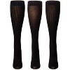 Memoi Women's 3 Pair Pack Fine Rib/Solid/ Wide Rib Trouser SocksBlack-Black-Black One Size - 2 of 2