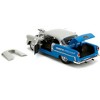 1955 Chevrolet Bel Air "Ghost Gas - Mike's Speed Equip" Light Gray & Blue "Bigtime Muscle" Series 1/24 Diecast Model Car by Jada - 4 of 4