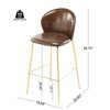 Set of 2 Upholstered Bar Stools,Faux Leather Bar Stools with Metal Frame for Kitchen Island, Modern Upholstered Bar Stools for Home Bar-Koiai - 3 of 4
