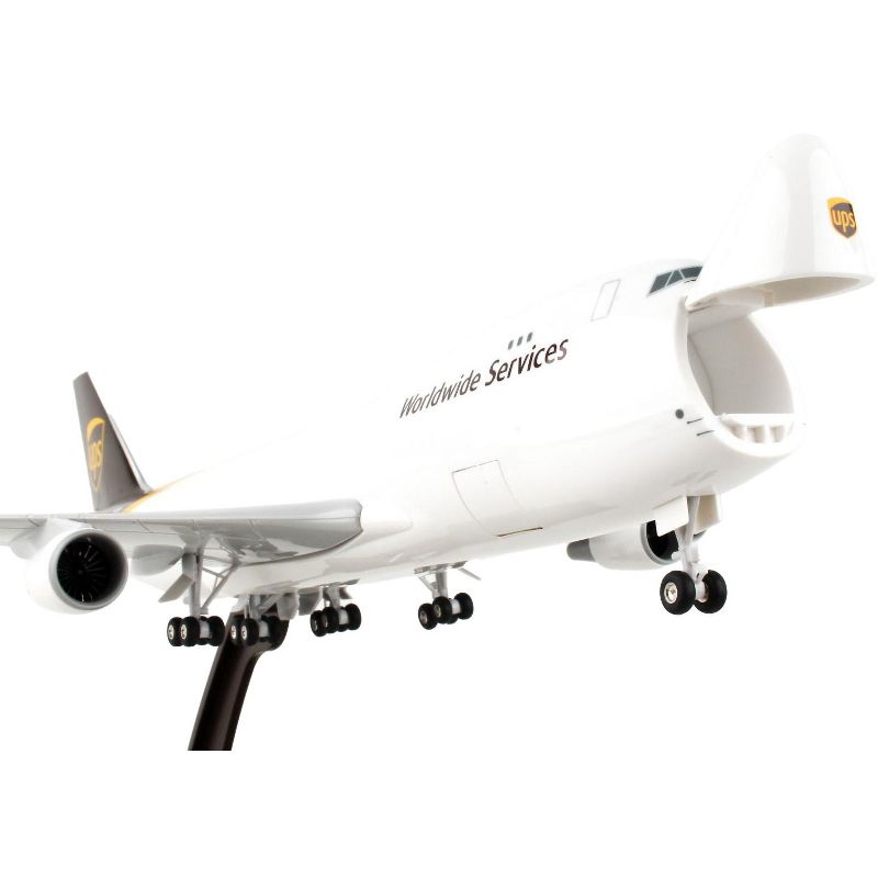 Boeing 747-400F Commercial Aircraft with Landing Gear "UPS Worldwide Services" White and Brown 1/200 Plastic Model by Skymarks, 3 of 6
