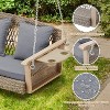 EROMMY Patio Hanging Swing Bench Chair with Cushions - 3 of 4