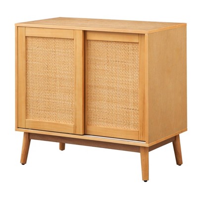 Rosen Rattan Sliding Door Buffet Natural - Buylateral: Mid-century ...