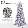 Vivatrees 12 Ft Prelit Artificial Christmas Tree, 10 Lighting Modes with Multi Colors Snow Flocked Xmas Tree with Red Berries, Metal Stand, White - 4 of 4