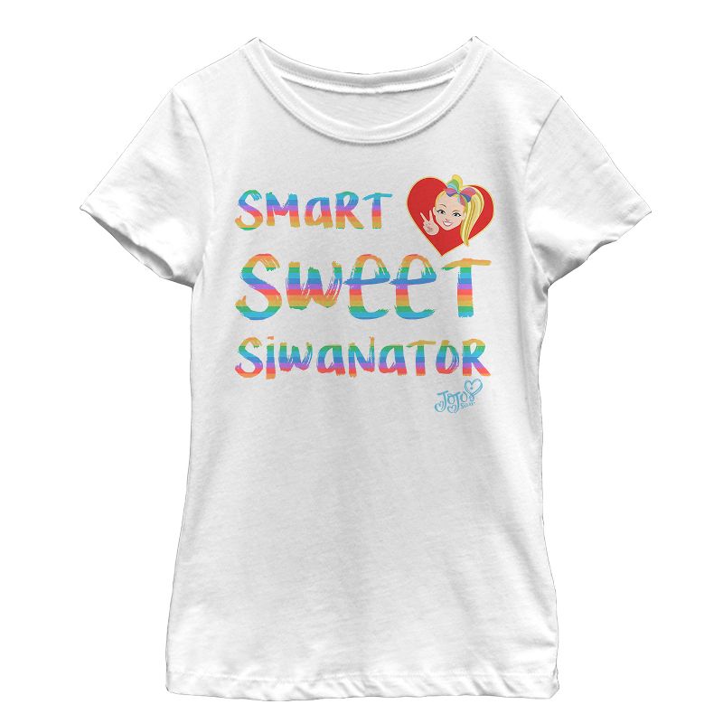 Girl's Jojo Siwa Smart Sweet Siwanator T-Shirt, 1 of 5