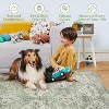 5x7 Vintage Farmhouse Print Washable Area Rug, Ultra-Thin Low-Pile Non-Slip Indoor Floor Cover for Living Room, Bedroom, Office, Green/Yellow - 3 of 4