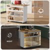 WhizMax Rolling Kitchen Island,Kitchen Cart with Drop-Leaf and 2 Sliding Glass Doors Kitchen Island with Open Shelf, LED Light and Power Outlets - image 4 of 4