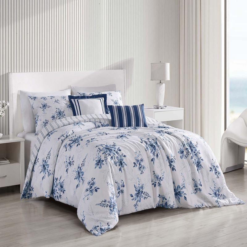 Bebejan Blue Art 100% Cotton 5-Piece Reversible Comforter Set, 3 of 10