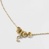 14K Gold Dipped Cubic Zirconia Rondelle Initial Necklace - A New Day™ Gold - 4 of 4