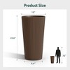 AZL1 Life Concept Planters City Flora Stylish 2Pcs Ribbed Plastic Tall Planters Ideal for Contemporary Design Fans and Gardeners, Brown, 13"*13"*23.6" - 3 of 4