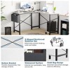 CAVINAS 50" L-Shaped Office Desk, Wooden Writing Table, Corner Gaming Desk with Storage Bracket & Side Pocket, Computer Desk for Home Office/Study - 2 of 4