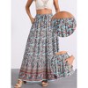 INSPIRE CHIC Women's Boho Casual Floral Printed Elastic Waist Maxi Skirts - 2 of 4