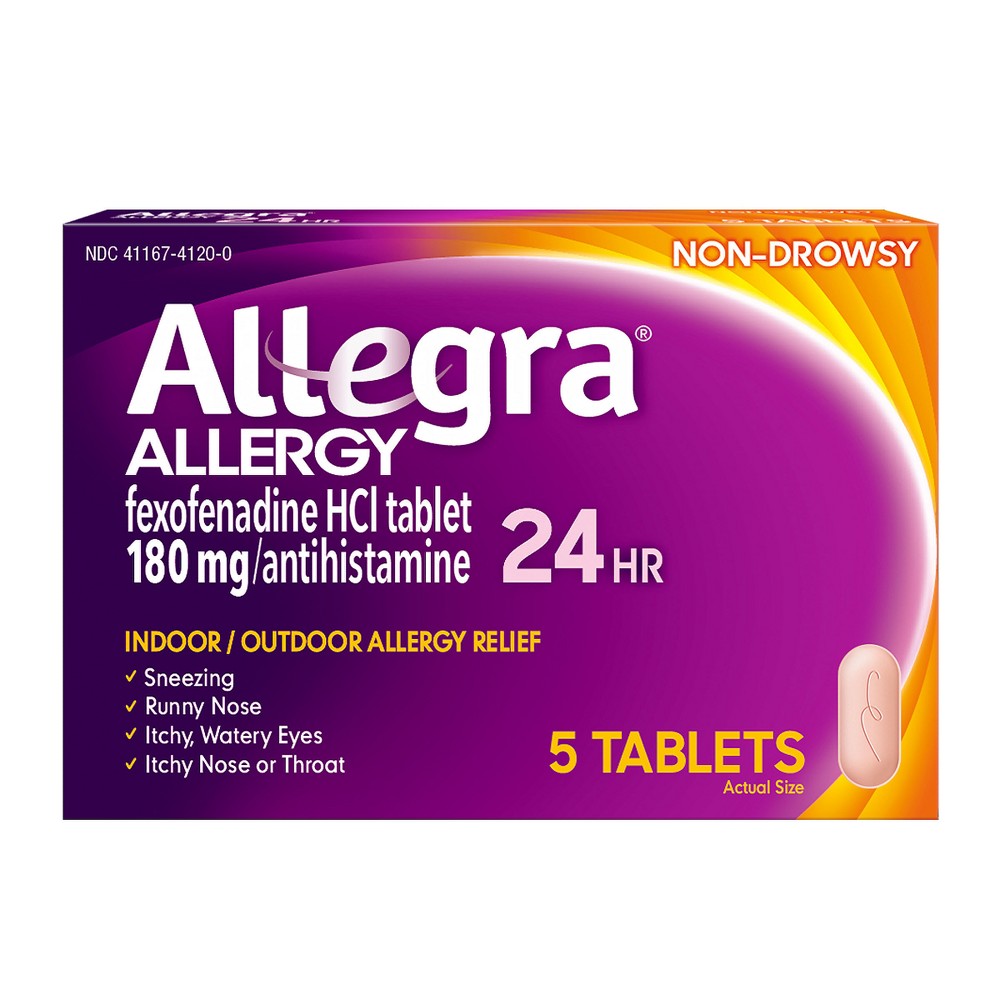 UPC 041167412008 product image for Allegra 24 Hour Allergy Relief Tablets - Fexofenadine Hydrochloride - 5ct | upcitemdb.com