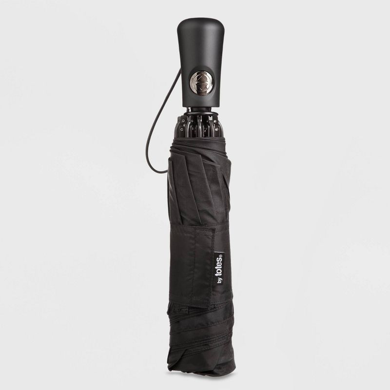 Totes InBrella Reverse Close ECO Compact Umbrella - Black, 1 of 5