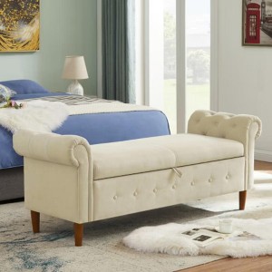 NicBex 63 Inch Storage Ottoman,Entryway Bench with Wood Legs for Bedroom and Living Room - 1 of 4