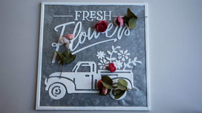 Fresh Flowers White Metal Wall Art - Foreside Home & Garden, 2 of 8, play video