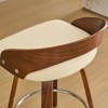 Bar Stools Set of 2, Swivel Bar Height Stools with Low Back, Wood Bar Chairs with Soft Cushion Seat, 25-Inch Seat Height (25" Counter Height) - 4 of 4
