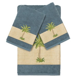Linum Home Textiles 100% Turkish Cotton COLTON Embellished Towel Set - 1 of 4