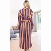 ADR Plush Striped Robe for Women, Long Fleece Plaid Winter Bath Robe, Plus Size - 3 of 4