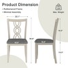 VECELO Rustic Wooden Dining Chairs, Rubber Wood Kitchen Chairs with Padded Seat & Elegant Hollowed Backrest, Gray - 3 of 4