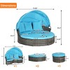 5-Piece Outdoor Wicker Patio Set with Retractable Canopy, Cushions & Storable Table for Garden or Poolside Relaxation - Coolbibila - 4 of 4