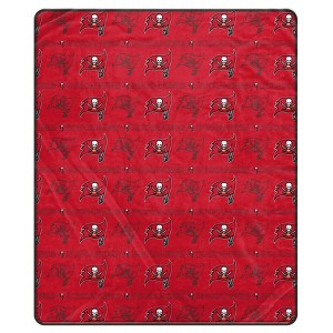 NFL Tampa Bay Buccaneers Repeat Logo Wordmark Throw Blanket - 1 of 2
