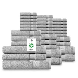 Delara Organic Cotton Luxuriously Plush Bath Towel Set, GOTS & Oeko-TEX Certified, Soft, Quick Dry & Ultra-Absorbent - 1 of 4