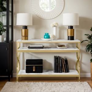 Hommoo 3-Tier Console Table, 55" Sofa Table with Storage Shelves - 1 of 4