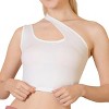 Slickblue Women's Ribbed One Shoulder Crop Top, Cross Strap Detail, Casual Fit, 6 Color Options, Size S-L - 3 of 4