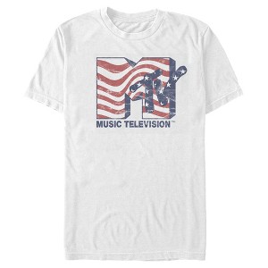 Men's MTV American Flag Curvy Logo T-Shirt - 1 of 4