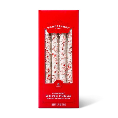 Peppermint Pretzel Rods Dipped in White Fudge - 6.5oz - Wondershop™