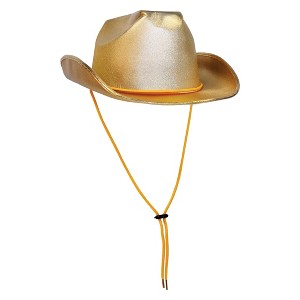 Beistle Gold Theatrical Cowboy Hat, One Size Fits Most Gold - 1 of 4
